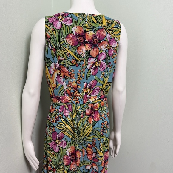Talbots Hawaiian Tropical Floral Sleeveless Maxi Dress Size 6 - Picture 7 of 9